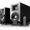 Airpulse A100 by Edifier Diffusori attivi da scaffale, 100W RMS, Nero | Hi-Res Audio, Bluetooth AptX HD, Ingressi Ottico/RCA/AUX, Uscita Subwoofer, Telecomando Per Giradischi TV E Sistemi