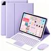 QYiiD Custodia Tastiera per Xiaomi Mi Pad 6/6 Pro (11-Pollici, 2023 Model), Trackpad Multi-Touch, Italiano QWERTY Tastiera Blutooth Rimovibile con Mouse Blutooth 2,4G,Purple