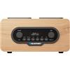 Blaupunkt DR10CR Radio FM DAB+ portatile, Bluetooth 5.3, lettore USB/microSD, display LCD, doppio allarme, batteria 1800 mAh, alloggiamento in legno, telecomando, uscita cuffie