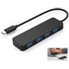 Rqkagf Adattatore USB C a USB B, Hub USB C 4 porte USB 3.0 5Gbps, Multiporta USB Splitter USB Tipo C a 4 USB B con trasferimento dati ad alta velocità, Hub multiporta compatto Plug and Play