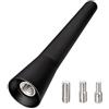 Vomtaric Antenna corta per auto (6,5 cm) FM/AM/DAB, mini antenna a stelo con adattatori M4, M5 e M6; antenna corta impermeabile in acciaio inox per montaggio sul tetto, ricambio per auto