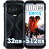 DOOGEENEXT S118 Plus Rugged Smartphone, 32GB+512GB/2TB, 10800mAh 33W(Nero) | 6,58 FHD+ 120Hz Telefono robusto, 50MP+32MP Visione Notturna, Telefono Indistruttibile IP68, 4G Dual SIM, OTG, GPS, NFC