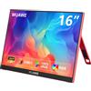 WUAWE Monitor portatile da 16 pollici, regalo per ragazze, 1920 x 1200P FHD 100% sRGB per disegno e design, schermo esterno USB C HDMI ultra sottile in metallo per laptop/Mac/telefono/Xbox/PS5, coppia di