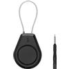 kwmobile Custodia SmartTag compatibile con Apple AirTag Portachiavi - Supporto accessorio per tracker Bluetooth per zaino e valigia - nero