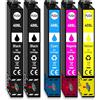 Druckerparadies 408L Cartucce compatibili con Epson 408 / 408L / 408XL Confezione da 5 (2 nere, 1 ciano, 1 magenta, 1 giallo) per Workforce Pro WF-C4310 / WF-C4810 / WF-C4310DW / WF-C4810DTWF