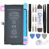 OnlyTech - Batteria Premium Capacità Aumentata di Sostituzione per iPhone 13 Mini - 2550mAh, qualità identica (chip TI) - Kit 15 Strumenti e adesivo schermo inclusi