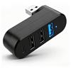 Tolanev Hub USB 3.0 4 Porte Rotante 180°, Adattatore Multiporta per PC e Auto | Velocità 5 Gbps, 1 Porta USB-C, 2 USB 2.0, Collegamento Mouse e Tastiera, Design Compatto Plug and Play