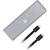 THERMALRIGHT HR-EB110 Dual C Grey M.2 - Alloggiamento esterno M.2, supporta entrambi i protocolli SSD NVMe e SATA, interfaccia di tipo C da 10 Gbps, memoria SSD portatile da 8 TB
