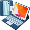 kantaj Custodia con tastiera Bluetooth con touchpad per iPad 9a 8a 7a | Custodia per iPad Air 3rd Gen & Pro 10.5, tastiera Bluetooth staccabile, cover sottile con portapenne, layout UK, blu scuro