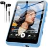 SWOFY Lettore MP3 SWOFY Bluetooth 5.3, HiFi 64 GB con altoparlante, cuffie, radio FM, registratore, touch screen da 2,4 per bambini, mini lettore, supporta scheda TF fino a 128 GB (blu)