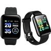 Ouitble 116 Plus Smart Schermo a colori TFT 0,3 pollici IP67 Orologio sportivo sportivo con promemoria messaggi Bluetooth Contapassi Riproduzione musicale e promemoria chiamate (Nera)