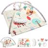 FUNYKICH Palestrina Neonato 0-18 Mesi 85x85x45cm con 6 Giochi Sensoriali | Centro Attività Bambino Pieghevole con Tappeto Gioco Lavabile Giochi Rimovibili e Base Antiscivolo