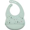 Nattou Bavaglino in Silicone con Tasca Raccogli Briciole, Dimensione Regolabile, Privo di BPA, Circa 20 x 27 cm, Silicone, Verde