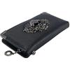 Voyoo Borsa gotica per uomo e donna, portafoglio decorativo teschio, pelle PU con tasca portamonete con cerniera, nero, moderno