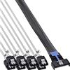 InLine MCIO - Cavo breakout x8 a 8x SATA maschio per HDD e SSD, 0,5 m