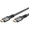 goobay Cavo HDMI 2.2 Ultra da 96 Gbit/s, 16K a 60 Hz, 8K a 240 Hz, 1m, tessile | Cavo HDMI Ultra96 con 96 Gbps, 16K@60Hz, Dynamic HDR, VRR, eARC e HDMI 2.2