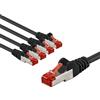Wentronic goobay 65977 - Cavo di rete CAT6 con cavo patch schermato S/FTP/CU, PiMF, LSZH/Cat 6 da 10 Gbit/nero, 5 x 5 m