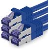 1aTTack.de 5x 3.0m CAT7 Cavo di rete RJ45 10 Gigabit SFTP PIMF - Blu | Cavo patch Ethernet, rame, 10 Gb/s, LAN, DSL, switch, modem, router, patch panel, CAT7, CAT6, CAT5