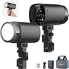 NEEWER Flash Stroboscopico Tascabile per Esterni TTL 2.4G 120Ws, Speedlite da Studio Portatile HSS 1/8000s Monoluce con Luce Pilota/Batteria 3000mAh/420 Flash/Riciclo 1,5s per Servizi Fotografia, Q120