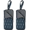 QUARKZMAN 2 Pezzi Borsa Per Ombrelli Bagnati 10 Cm X 22 Cm Blu Navy | Microfibra Superfine, Forte Assorbimento, Copertura, Portatile, Impermeabile, Per Conservazione Viaggi