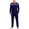 Aseniza Pigiama Uomo Invernale Pigiama Uomo Cotone Lungo Set Pigiami Righe Uomo Maniche Lunghe da Casa Caldo Casual