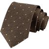 Keninll Cravatta da uomo, marrone con pois beige, abbigliamento formale e casual per affari, matrimoni, uscite quotidiane, con una scatola regalo,