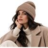 Offtopic Cappello Invernale Donna Lana e Cashmere e Interno 100% Seta per Capelli Sempre in Ordine | Berretto Cuffia Anticrespo | Elegante Idea Regalo Unica
