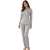 KYROS 3108 Pigiama Donna Lungo Invernale 100% Cotone Interlock | Morbido e Avvolgente con Polsini ed Elastico in Vita| Taglie S-XL | Limited Edition
