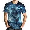 BHHJKK T-shirt da uomo divertente pirata novità teschio pirata nave modello casual estivo camicia a maniche corte camicia casual a maniche corte camicia casual