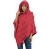 Rayson Elegante Maglione Poncho Donna Invernale Poncho con Cappuccio Mantella Scialle Uncinetto con Strisce di Peluche e Franges Scialle della Moda Monocromo Irregular Moda Giovane Top