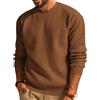 Qolkmuiy-GJ Maglioni termici da uomo casual con bordo a costine Waffle girocollo pullover lavorato a maglia testurizzato