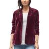 MODSGUE Blazer in velluto per donna, tempo libero, lavoro, ufficio, maniche lunghe, risvolto, bottone, blazer, colletto da lavoro, basic, con un bottone, giacca con tasche
