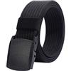 LionVII Cinture per Uomo Lavoro in Nylon Tessuto con Fibbia in Plastica 130cm, Regolabile per vita 75-125cm(28-49)