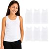 reshmena® 3 & 6 Ragazze Gilet Top 100% Cotone Bianco Senza Maniche Intimo Estate Plain Top Ogni Giorno Ragazze Rientro a Scuola Multipack Canottiera
