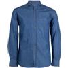 Coveri Camicia jeans con collo francese e taschino sul petto, Blu L