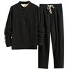 ZDSUHYIW Arti marziali Tuta Uomo Tinta Unita 2 Pezzi Giacca E Pantaloni Tradizionale Cinese Arti Marziali Maniche Lunghe Allenamento Abbigliamento Tempo Libero Tai Chi Qigong Wing Chun Shaolin Wushu