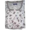 Linclalor Camicia da Notte Manica Lunga Serafino Raglan 100% Cotone | Interlock Stampato, Vestibilità Conformata, Fantasia Floreale, Collo Rotondo, Donna