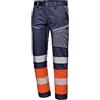 Sir Safety System Contrast Pantaloni da Lavoro Uomo Alta visibilità, 245 g/m², 4 Tasche, Bande Rifrangenti Segmentate Termosaldate, Uni EN ISO 20471:2017 Classe 1, 40-64
