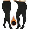 WiliW Collant termici da donna in pile 200D, neri, caldi, opachi, per l'inverno