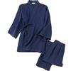 ZEALMAX Kimono Giapponese Uomo Donna Cotone Lino Pigiama Loungewear casa Abbigliamento Casual - Top e Pantaloni Set, Multicolore, Taglia Unica