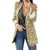 Générique Giacca glitterata da donna sfumata di colore con colletto al risvolto, giacca Blazer da donna, luccicante, cappotto a maniche lunghe, alla moda, cardigan carnevale chic ed elegante per la festa
