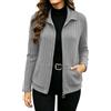Generic Felpa Senza Cappuccio con Zip, Maniche Lunghe, in Maglia di Pile con Tasche | Felpe Donna Basic Particolari Bianche Zucchero Arcobaleno Corna Femminile Berserk Defender Maglieria Pipistrello Simpatici