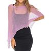 Generic Poncho in rete, da donna, trasparente, coprispalle bolero, leggero, estivo (bianco)