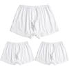 Generic Confezione Da 3 Boxer 100% Cotone Bianco Biancheria Intima For Uomo Anziano Taglie Forti Slip Traspiranti For Anziani Di Mezza Età