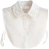 LoudSung Finto collare staccabile mezza camicia camicetta perla collare finto elegante perline strass design per donne ragazze