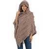 Rayson Elegante Maglione Poncho Donna Invernale Poncho con Cappuccio Mantella Scialle Uncinetto con Strisce di Peluche e Franges Scialle della Moda Monocromo Irregular Moda Giovane Top