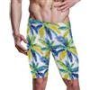 Yoogain Swim Jammers - Collant da nuoto da uomo, lunghezza al ginocchio | Costume da bagno da uomo, lunghezza al ginocchio, per piscina, spiaggia, vocazione, estate, palma tropicale, verde