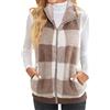 EFOFEI Gilet Da Donna In Pile a Quadri Con Colletto Caldo Cardigan In Pile Teddy Caldo Cardigan In Pile Sherpa