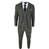 TruClothing Abito da uomo 3 pezzi verde oliva misto lana tweed su misura abito formale