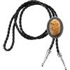 PATIKIL Bolo Tie Western Cowboy Collana in pelle di vacchetta | Agata Bolo Tie Collana Pelle bovina Corda Cravatta per Costume